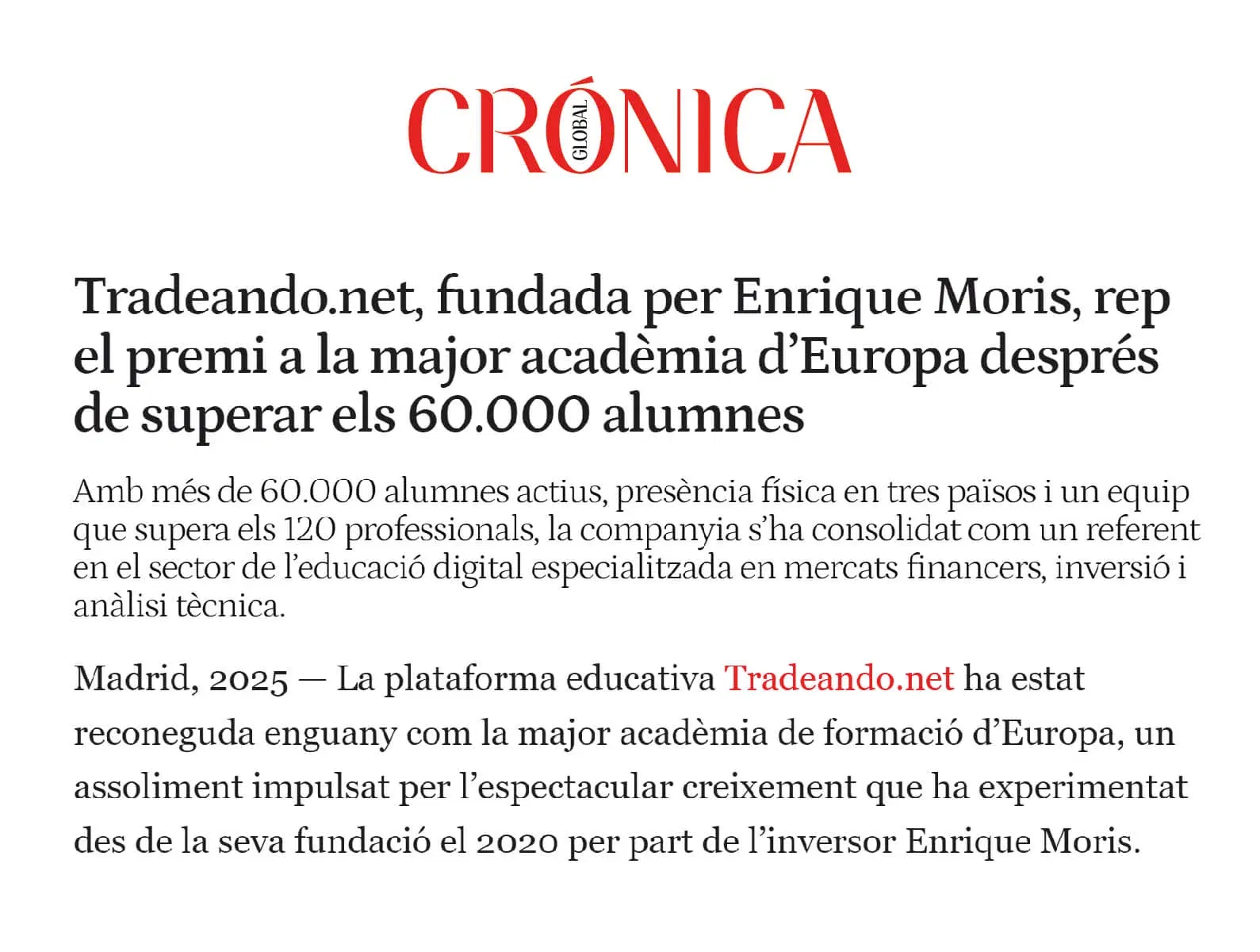 Crónica Global - Tradeando